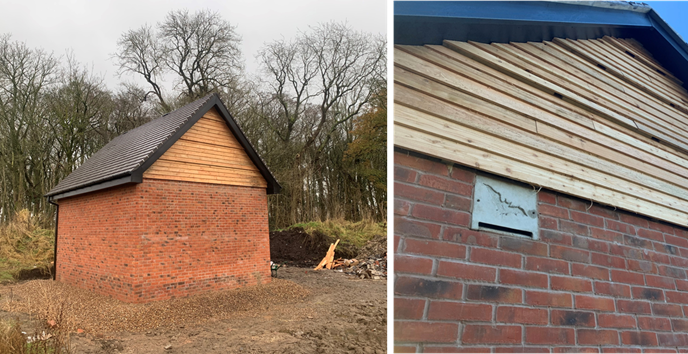 Completed construction of a Bat mitigation Building at Woodford Garden Village
